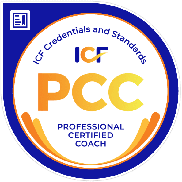 Nikki is a professional certified coach with the international coaching federation. Image of Badge.