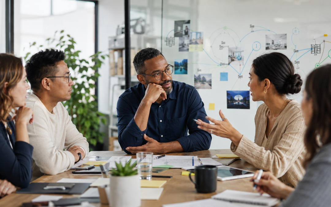 Team development conversations during a collaborative leadership meeting
